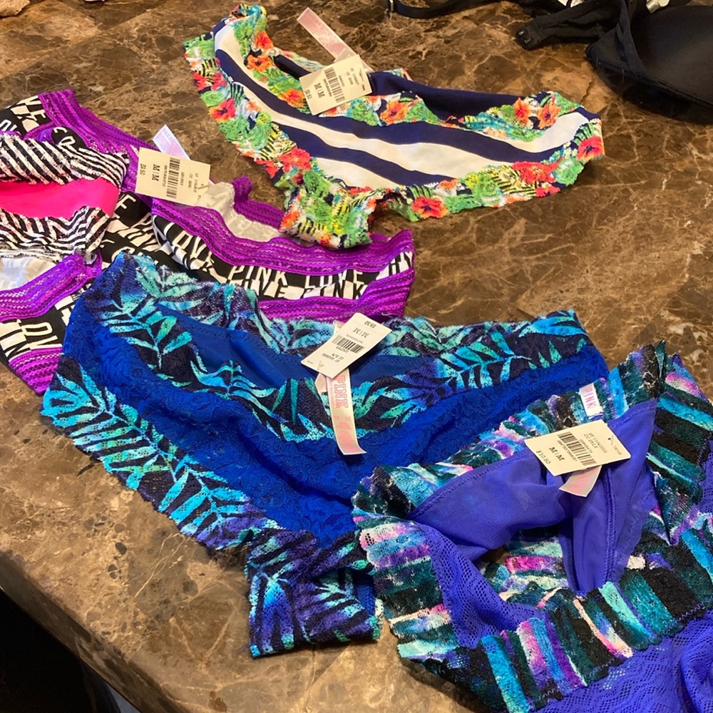 New Never worn !!!!PINK Victoria's Secret Blue and Purple Panties Intimates